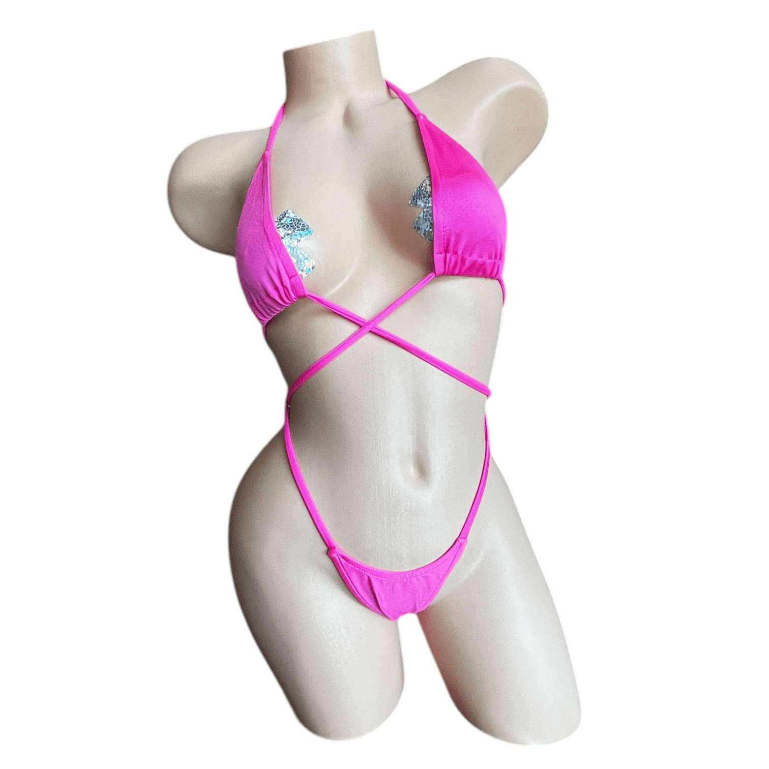 Hot Pink G String Thong Mini Tri - Kini Set - GrlFriday Shop