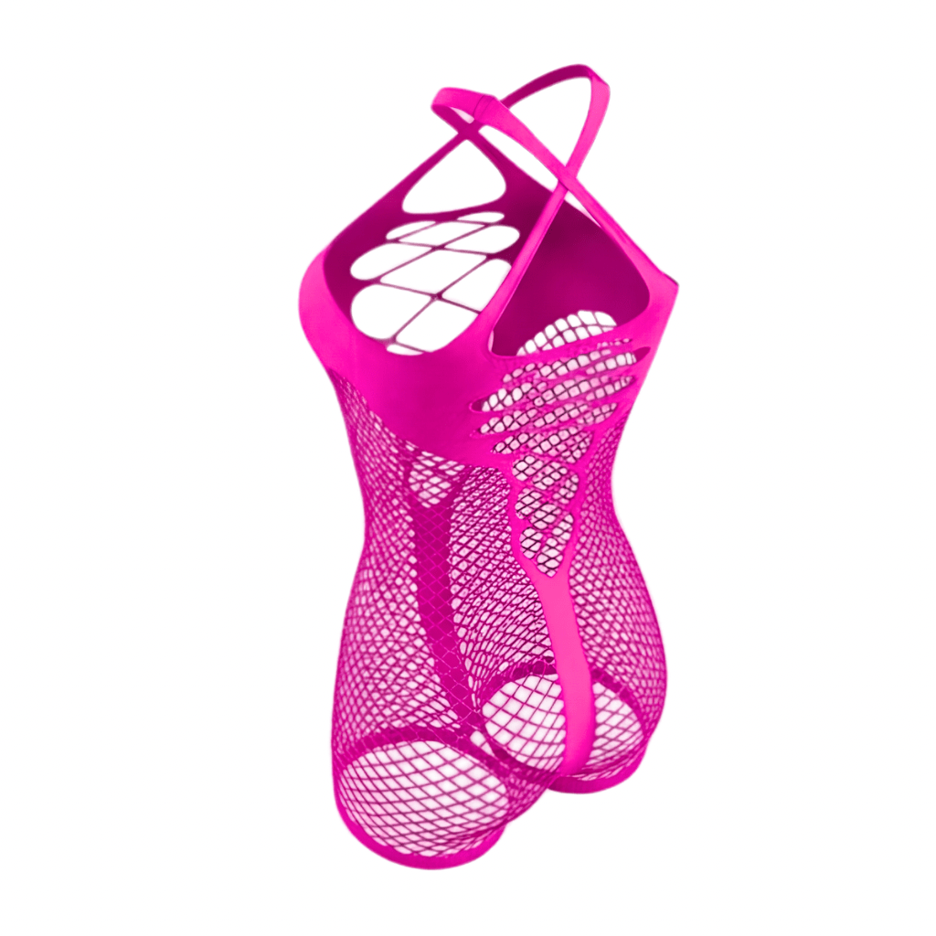 Hot Pink Mesh Shorts Romper - GrlFriday Shop