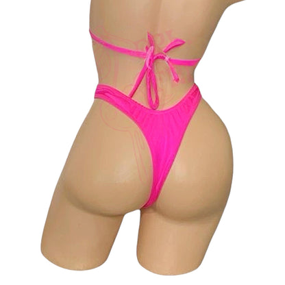 Hot Pink Retro High Thigh Cut Thong - GrlFriday Shop