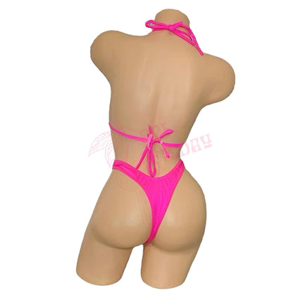 Hot Pink Retro High Thigh Cut Thong - GrlFriday Shop