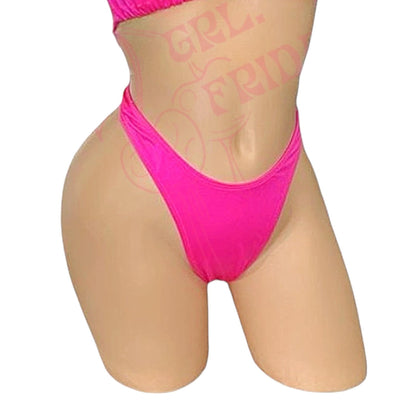 Hot Pink Retro High Thigh Cut Thong - GrlFriday Shop