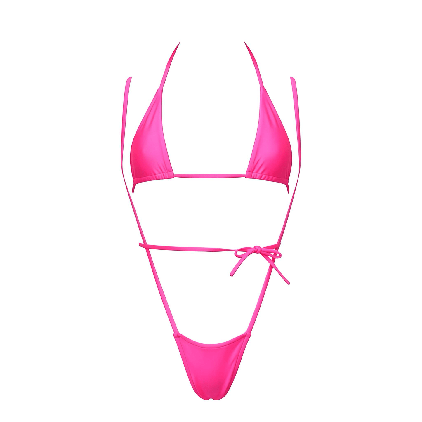 Hot Pink Tri - Kini Slingshot Thong Set - Microkini - GrlFriday Shop
