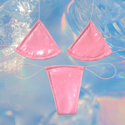 Latex Wet Look Vinyl Microkini Set - GrlFriday Shop