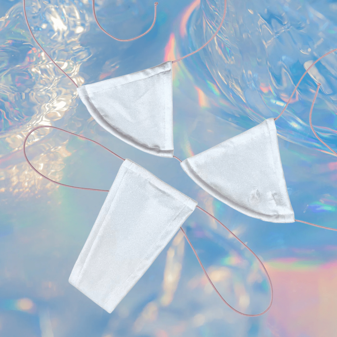 Latex Wet Look Vinyl Microkini Set - White - GrlFriday Shop