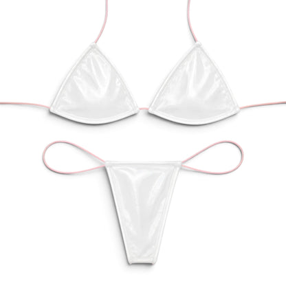 Latex Wet Look Vinyl Microkini Set - White - GrlFriday Shop