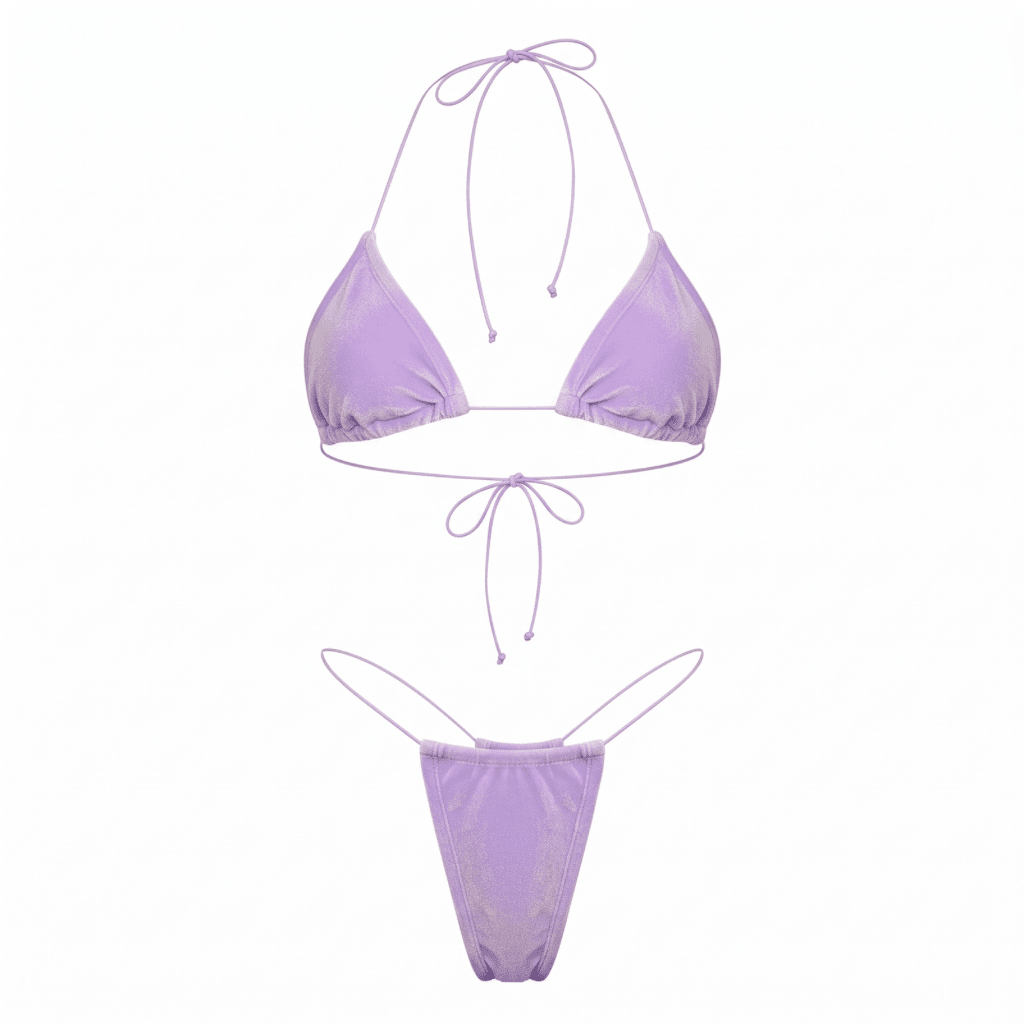 Lavender Velvet Microkini Set - GrlFriday Shop