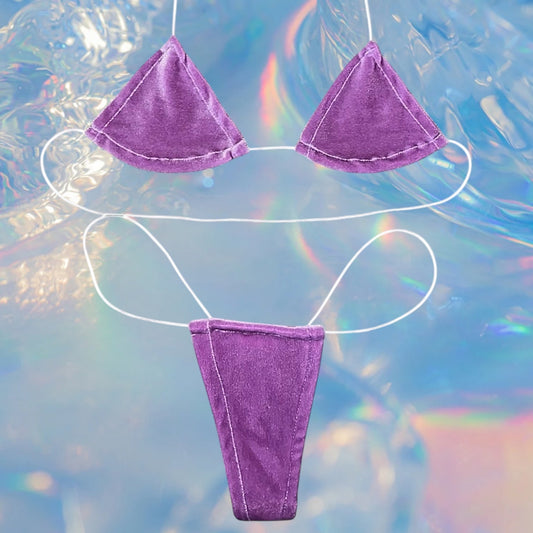 Lavender Velvet Microkini Set - GrlFriday Shop