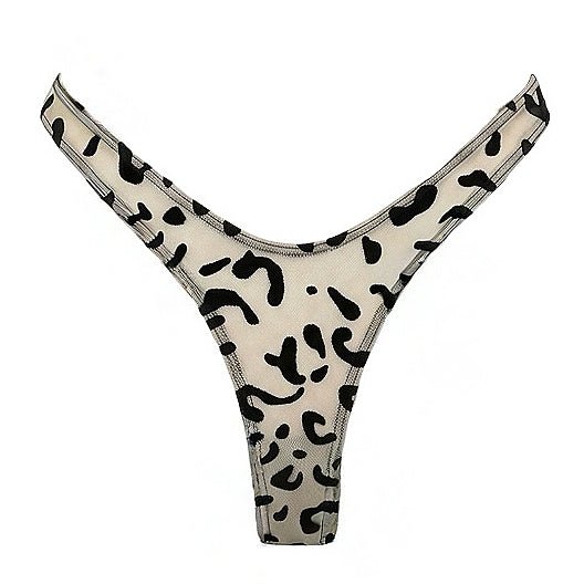 Leopard Print Mesh Thong Nanokini Set - GrlFriday Shop