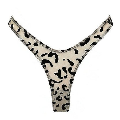 Leopard Print Mesh Thong Nanokini Set - GrlFriday Shop