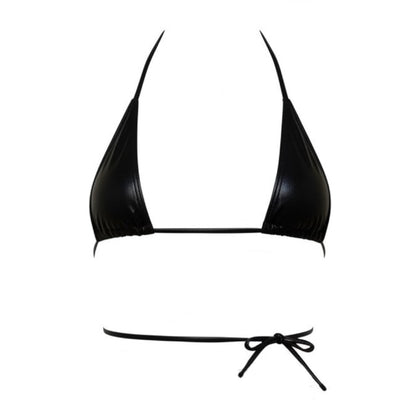Mini Tri - Kini Top - Glossy Black - GrlFriday Shop