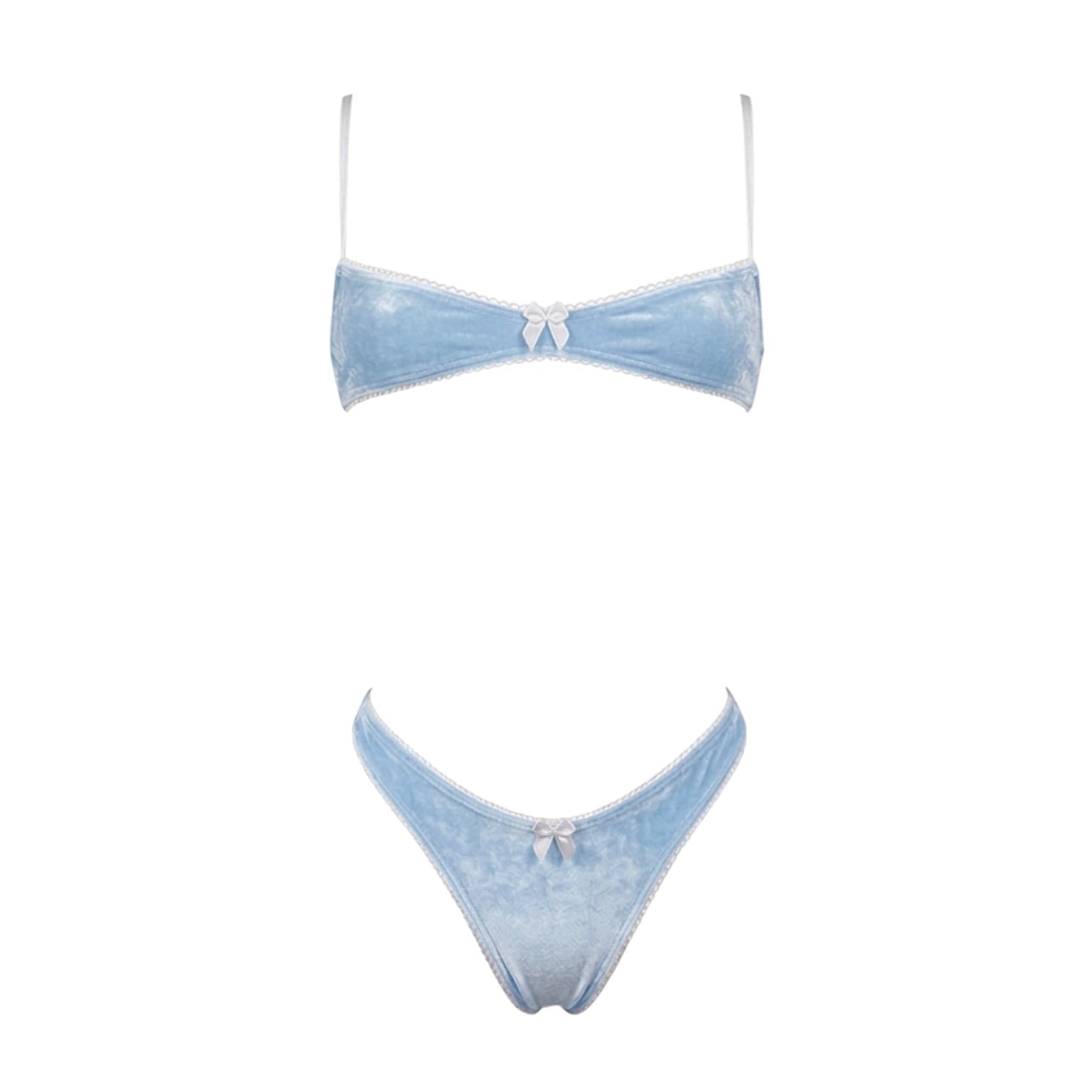 Nanokini Lingerie Set - Pastel Blue Juicy Couture Velour - GrlFriday Shop