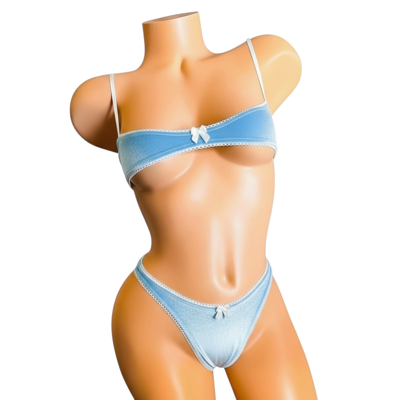 Nanokini Lingerie Set - Pastel Blue Juicy Couture Velour - GrlFriday Shop