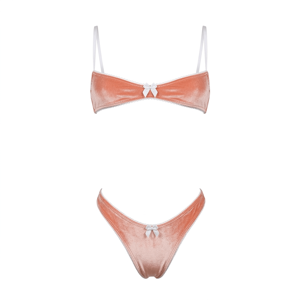 Nanokini Lingerie Set - Peach Velvet - GrlFriday Shop