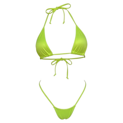 Neon Yellow G String Thong Mini Tri - Kini Set - GrlFriday Shop