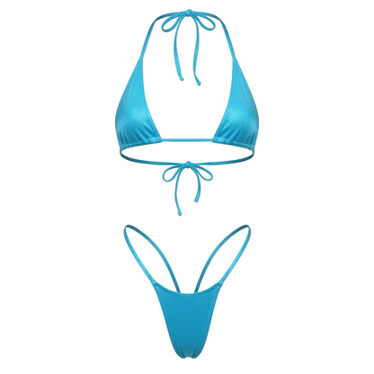 Ocean Blue G String Thong Mini Tri - Kini Set - GrlFriday Shop