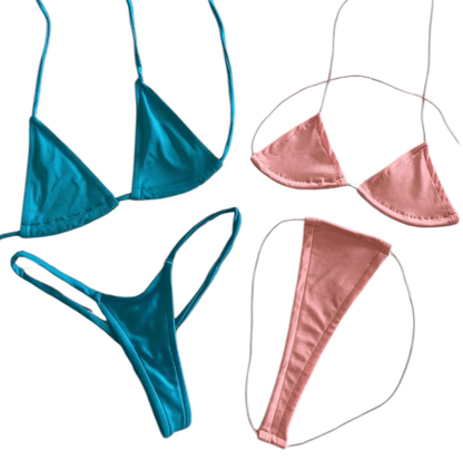 Ocean Blue G String Thong Mini Tri - Kini Set - GrlFriday Shop