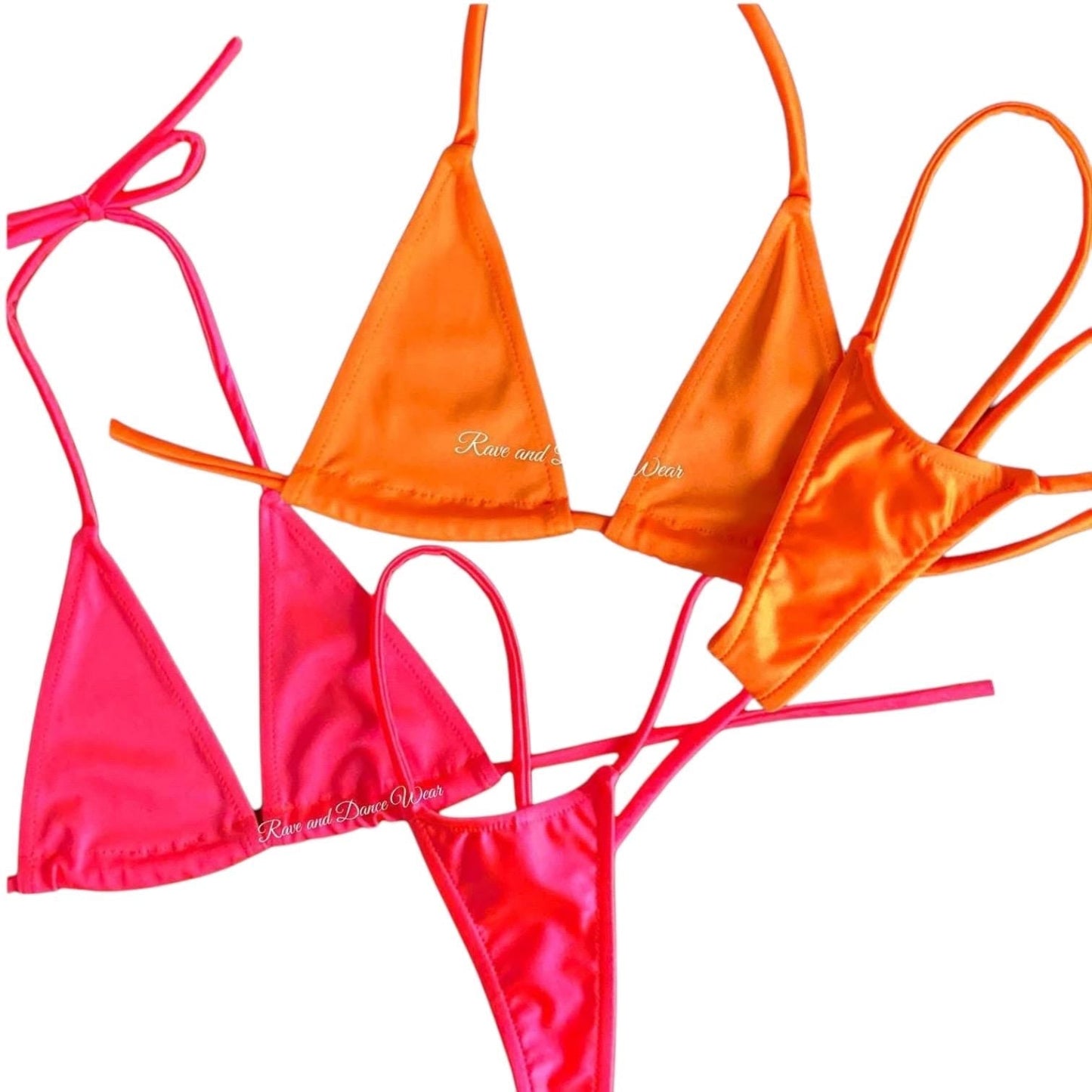 Orange G String Thong Mini Tri - Kini Set - GrlFriday Shop