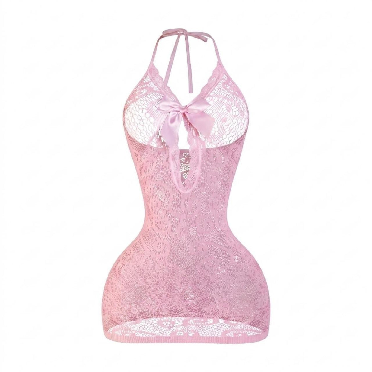 Pastel Pink Lace Cutout Mini Dress - GrlFriday Shop