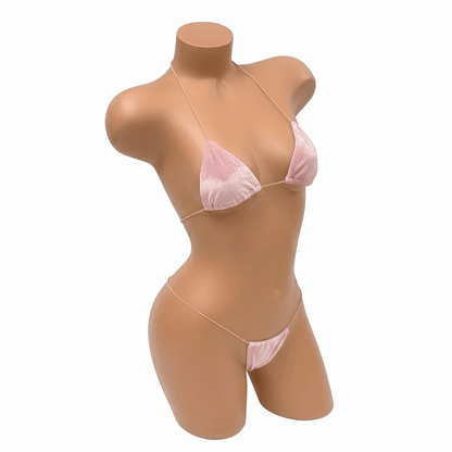 Pastel Pink Velvet Microkini Set - GrlFriday Shop
