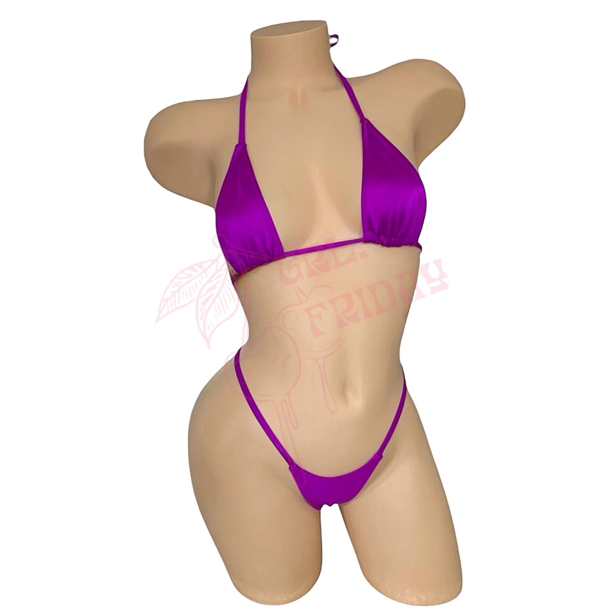 Purple G String Thong Mini Tri - Kini Set - GrlFriday Shop