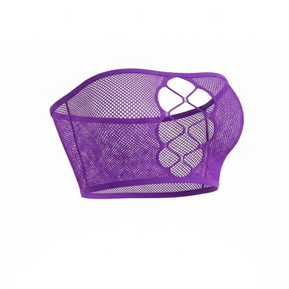 Purple Rhinestone Fishnet 3-Piece Set - GrlFriday Shop
