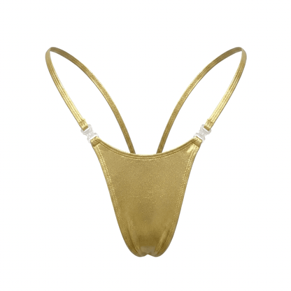 Quick Release G-String Bikini Set - Gold - GrlFriday Shop
