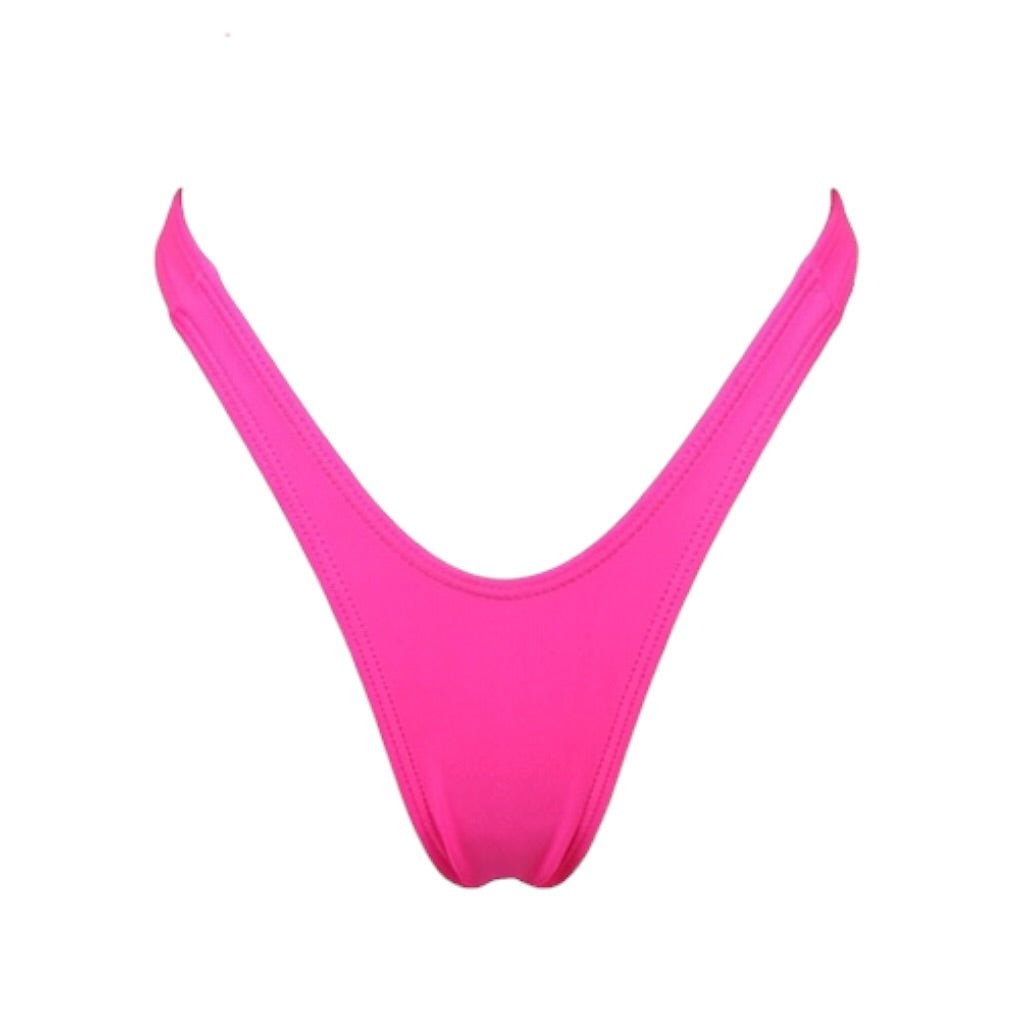 Retro High Thigh Cut Thong - Hot Pink - GrlFriday Shop