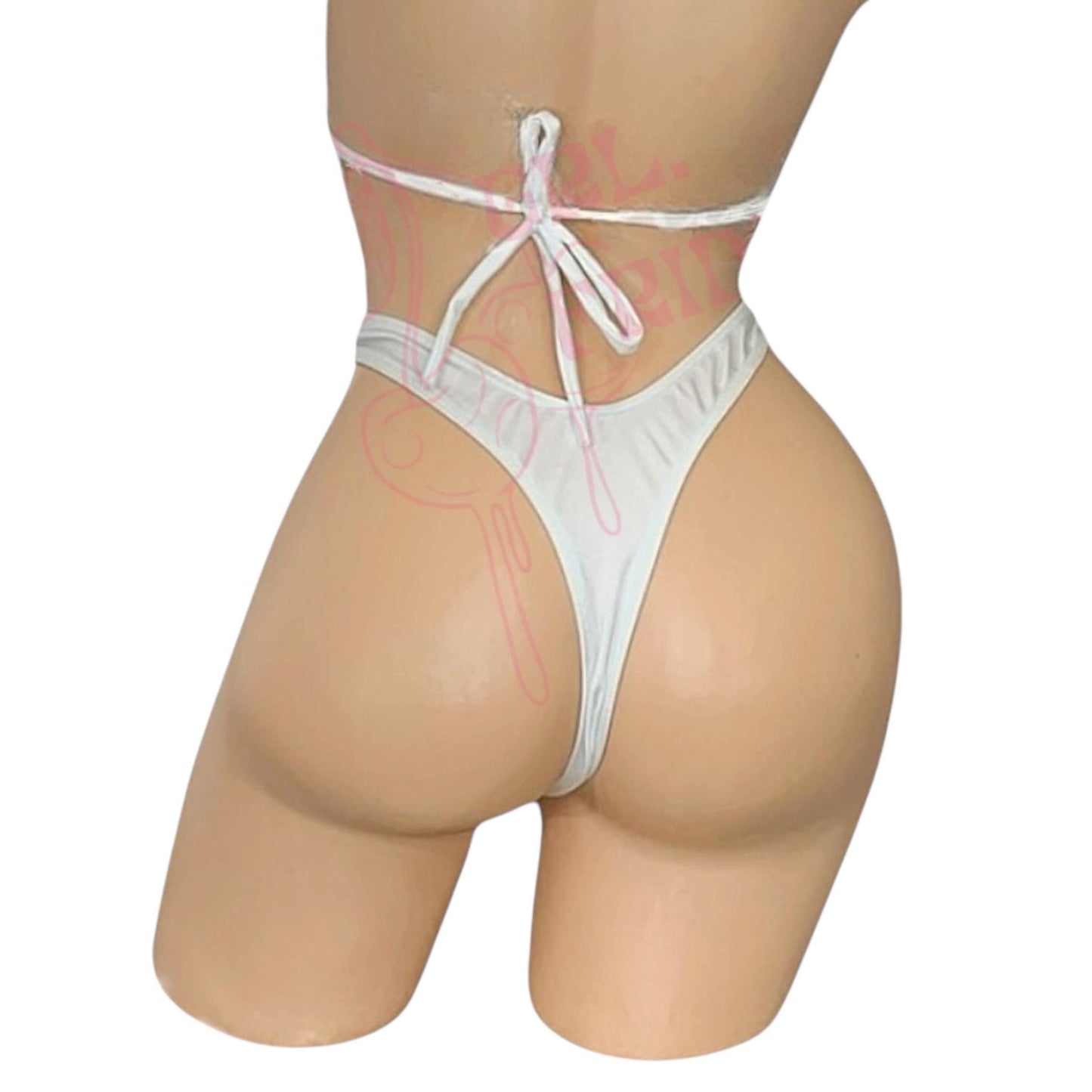 Retro High Thigh Cut Thong - White - GrlFriday Shop