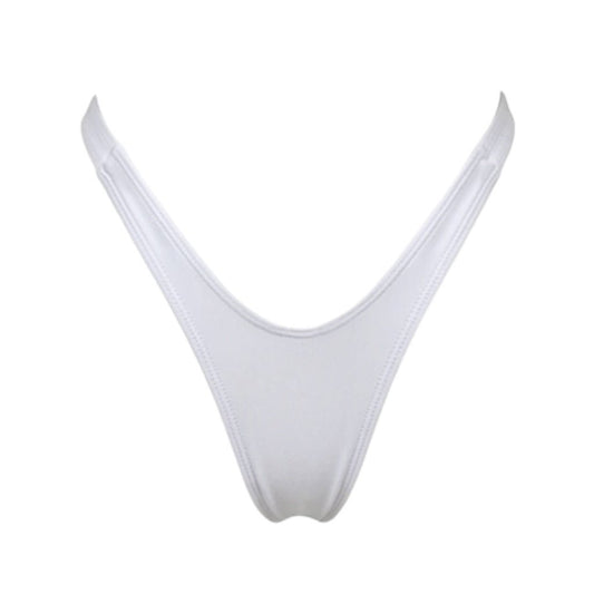 Retro High Thigh Cut Thong - White - GrlFriday Shop