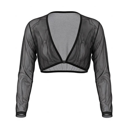 Reversible Black Sheer Mesh Bolero Shrug - GrlFriday Shop