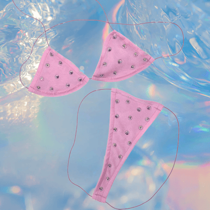 Rhinestoned Bling Microkini Set - 11 Colors - GrlFriday Shop