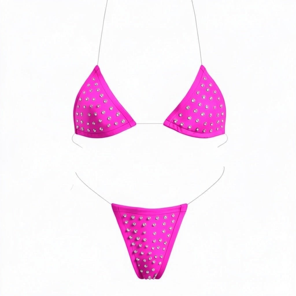 Rhinestoned Bling Microkini Set - 11 Colors - GrlFriday Shop