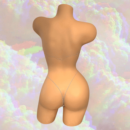 Rhinestoned Bling Microkini Set - Baby Blue - GrlFriday Shop