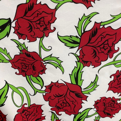 Rose Tattoo Retro Bandeau Thong Bikini Set with Matching Scrunchie - 3 Piece Set - GrlFriday Shop