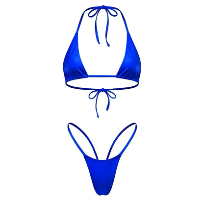 Royal Blue G String Thong Mini Tri - Kini Set - GrlFriday Shop