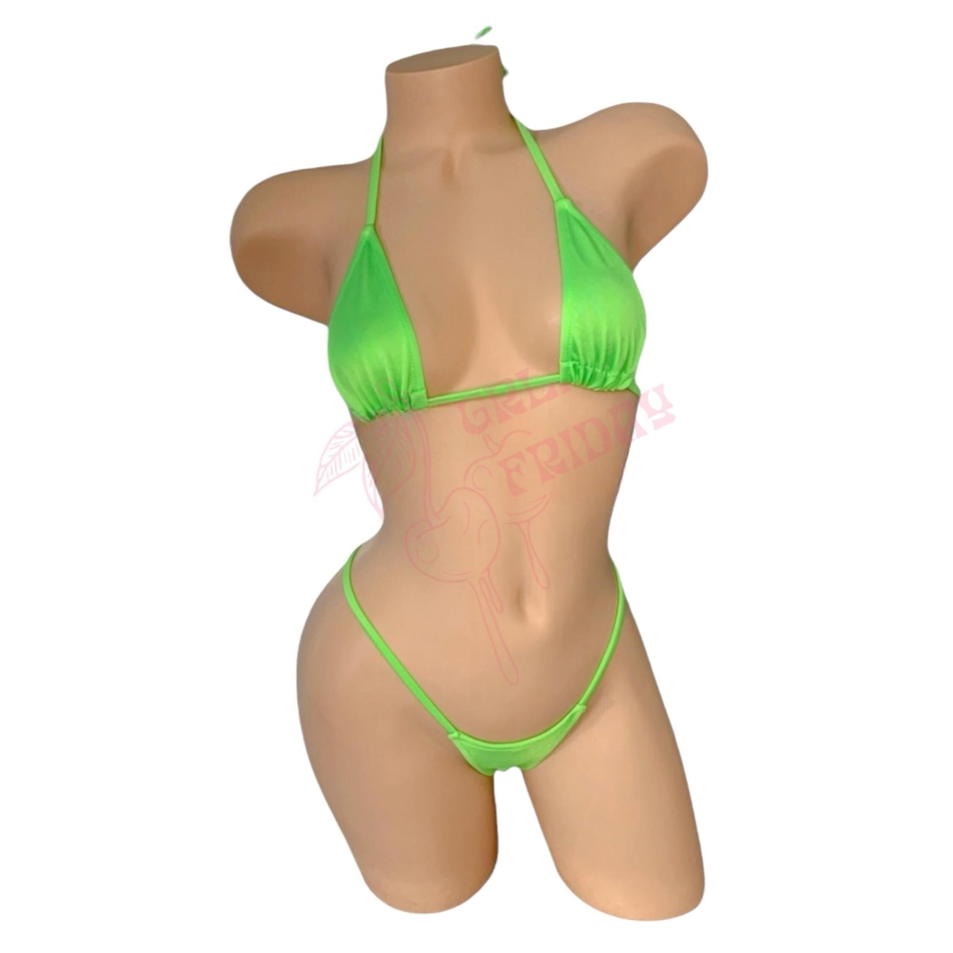 Slimer Green G String Thong Mini Tri - Kini Set - GrlFriday Shop