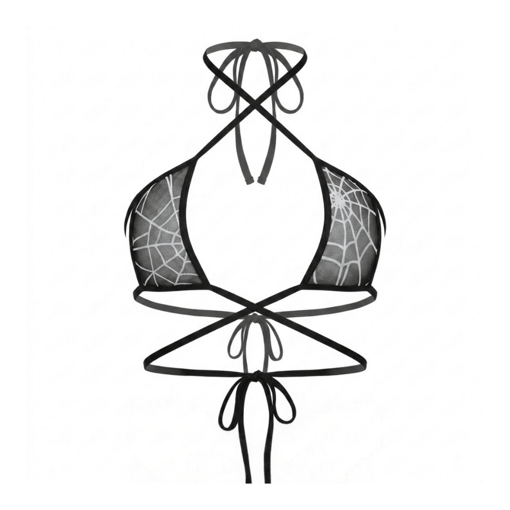 Spider Web Square Top Microkini with Barbed Wire Connectors - GrlFriday Shop