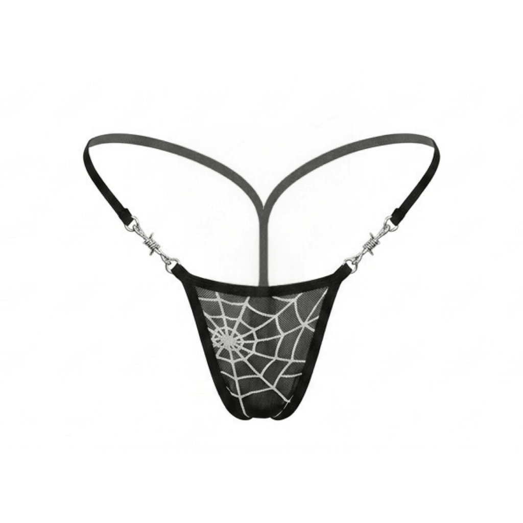 Spider Web Square Top Microkini with Barbed Wire Connectors - GrlFriday Shop