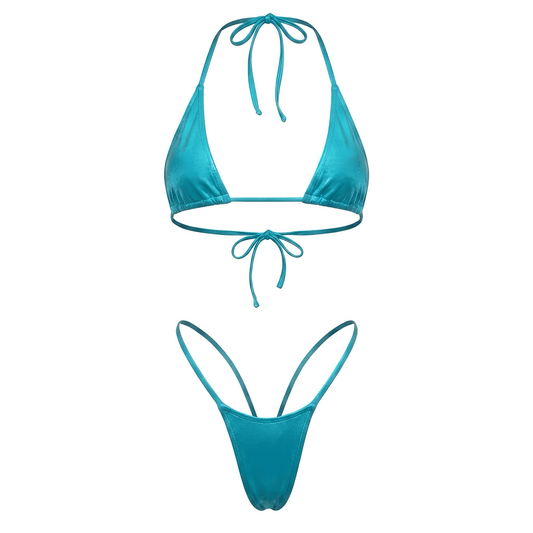 Teal G String Thong Mini Tri - Kini Set - GrlFriday Shop