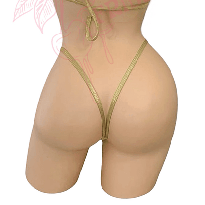 V - Back Thong - Gold - GrlFriday Shop