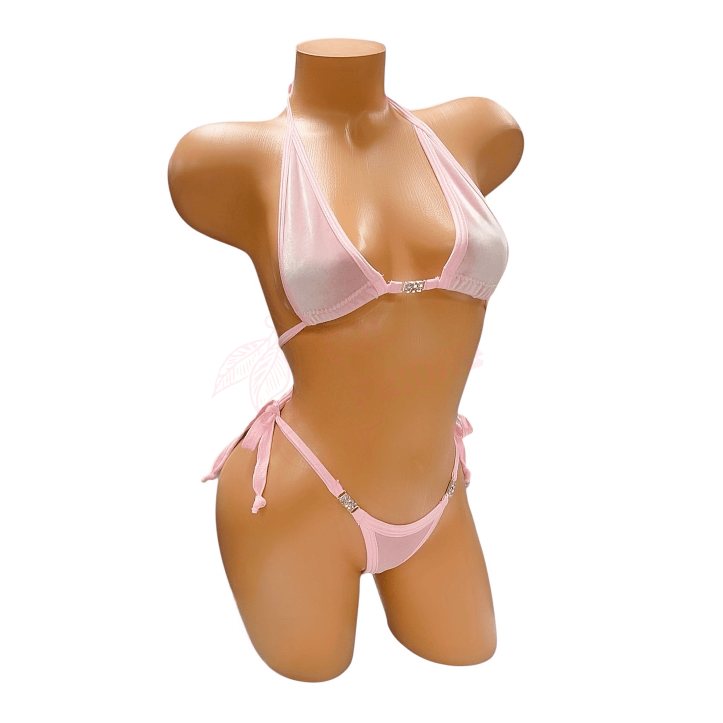 Velvet Bikini Set with Rhinestone Connectors - GrlFriday Shop