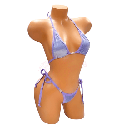 Velvet Bikini Set with Rhinestone Connectors - GrlFriday Shop