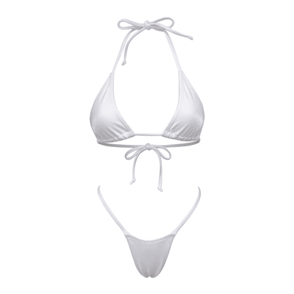 White G String Thong Mini Tri - Kini Set - GrlFriday Shop