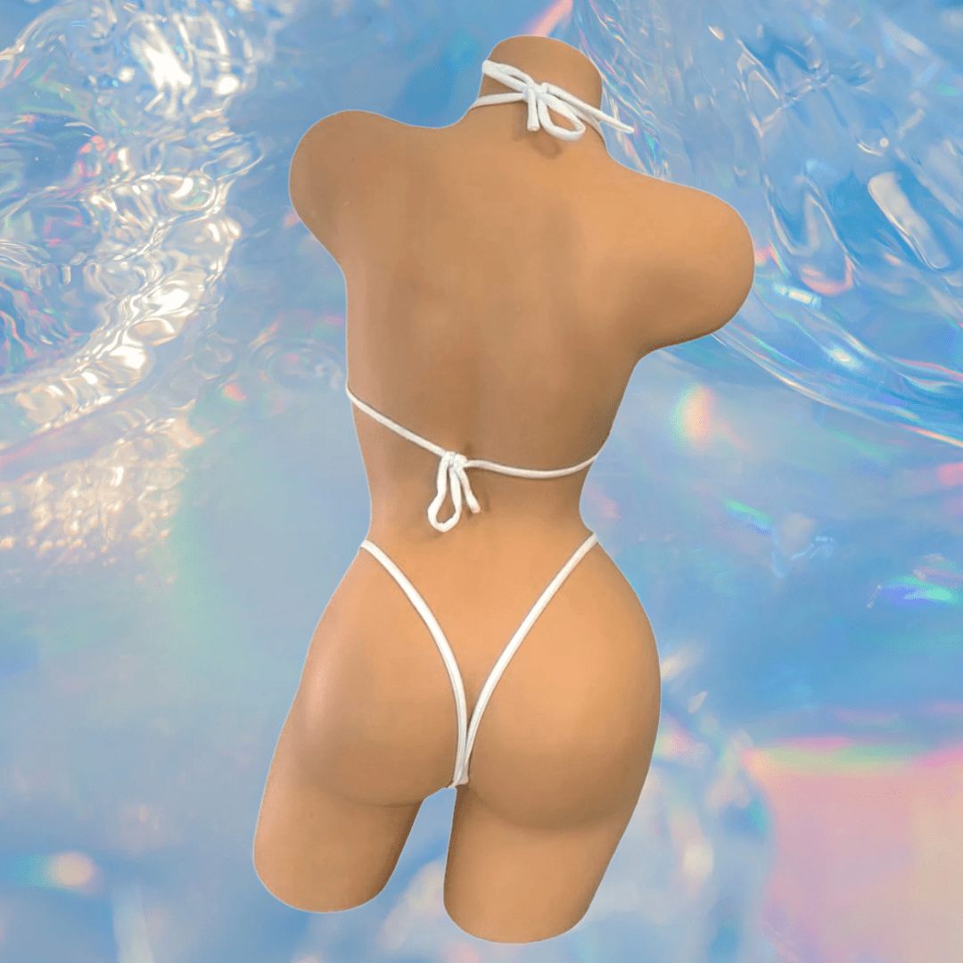 White G String Thong Mini Tri - Kini Set - GrlFriday Shop