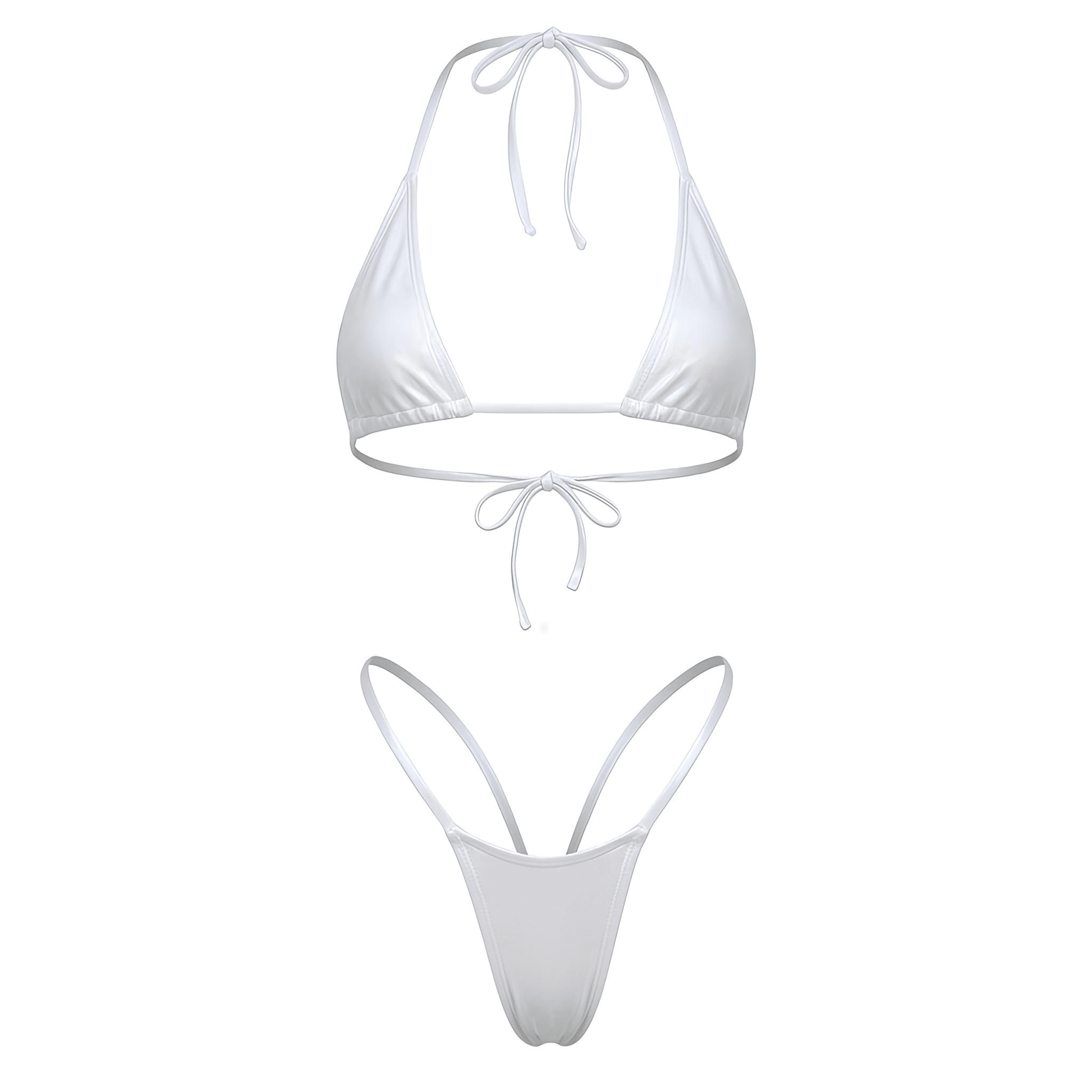 White G String Thong Mini Tri - Kini Set - GrlFriday Shop